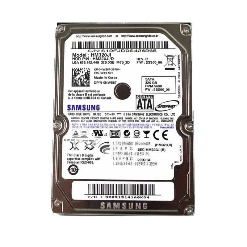 Dell 0NW587 - 320GB 5.4K SATA 2.5" Hard Drive