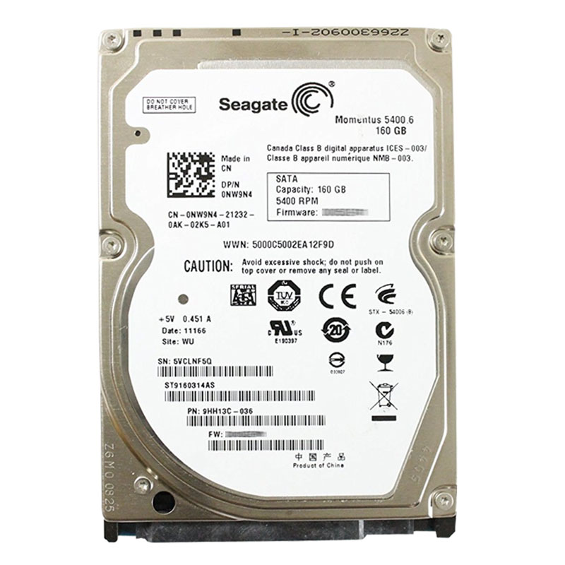 Dell 0NW9N4 - 160GB 5.4K SATA 2.5" Hard Drive