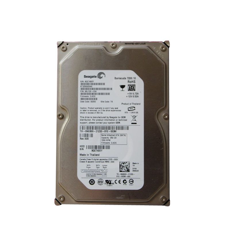0NX809.jpg Dell 0NX809 - 250GB 7.2K SATA 3.5" Cache Hard Drive - Image 1