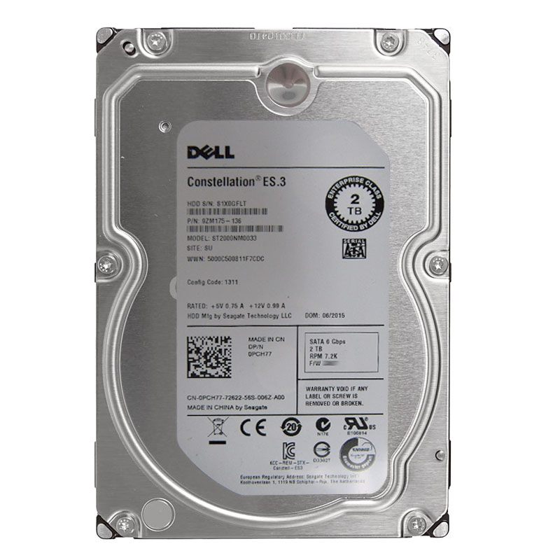 Dell 0PCH77 - 2TB 7.2K SATA 6.0Gbps 3.5" 128MB Cache Hard Drive