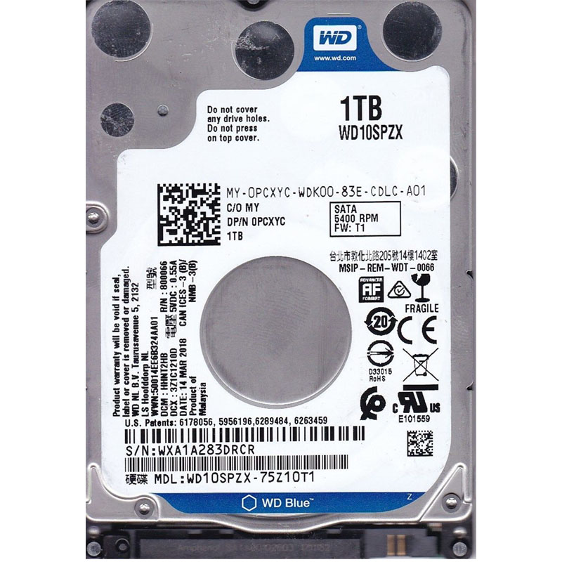 Dell 0PCXYC - 1TB 5.4K SATA 2.5" Hard Drive