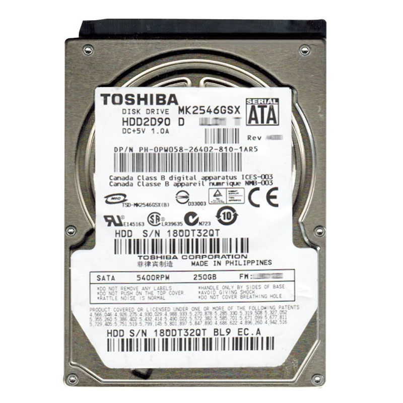 Dell 0PW058 - 250GB 5.4K SATA 3.0Gbps 2.5" Hard Drive