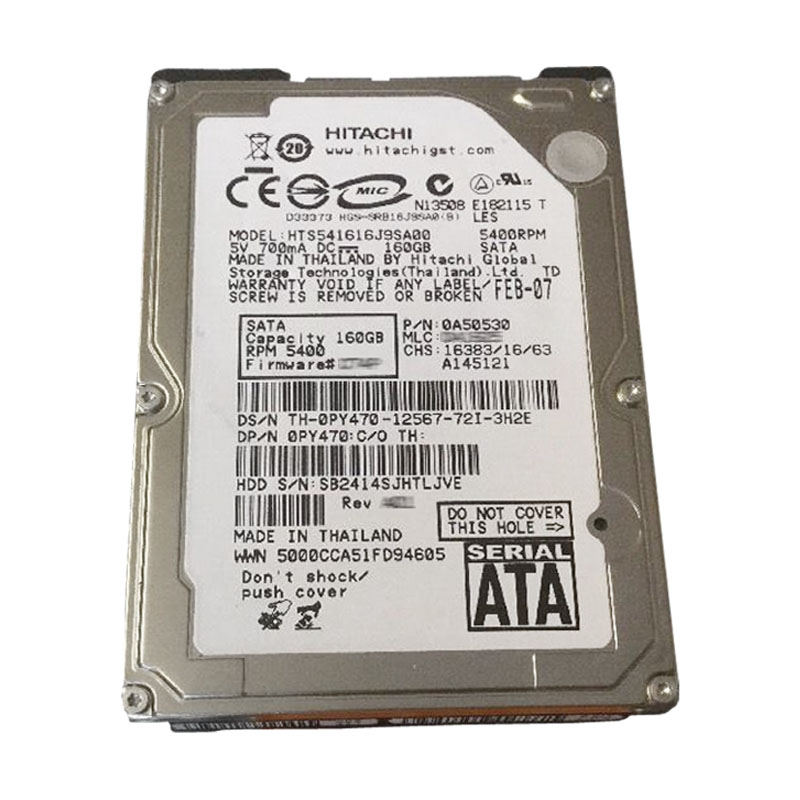 Dell 0PY470 - 160GB 5.4K SATA 2.5" Hard Drive