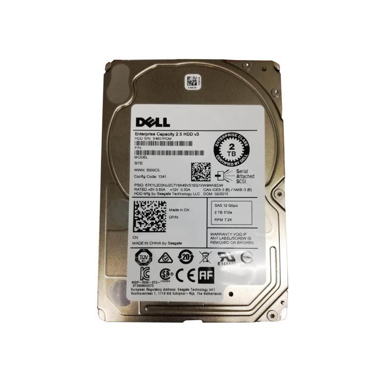 Dell 0R9Y15 - 2TB 7.2 SAS 12Gbps 2.5" Hard Drive