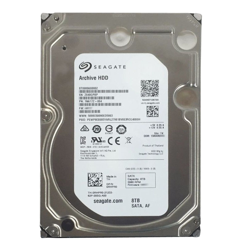 Dell 0RHPR0 - 8TB 5.9K SATA 6.0Gbps 3.5" 128MB Cache Hard Drive