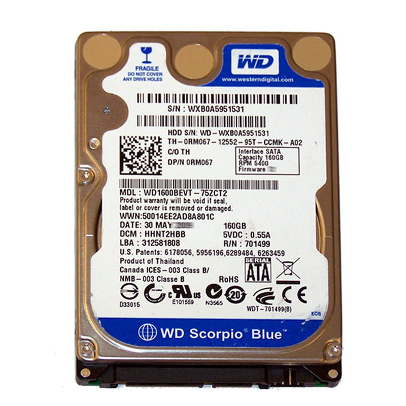 Dell 0RM067 - 160GB 5.4K SATA 2.5" Hard Drive