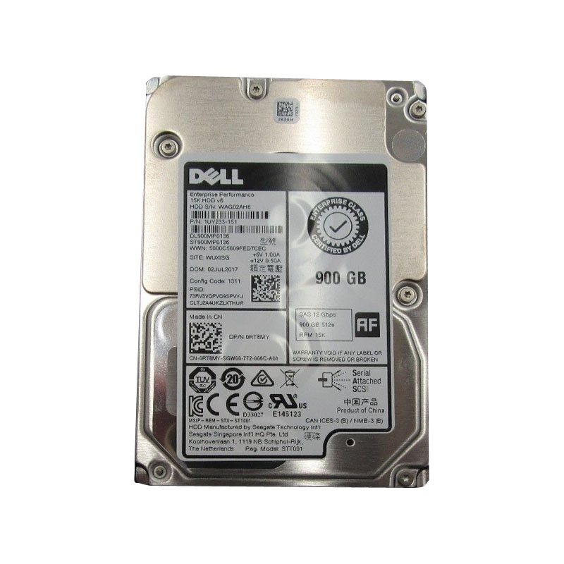 Dell 0RT8MY - 900GB 15 SAS 12Gbps 2.5" Hard Drive