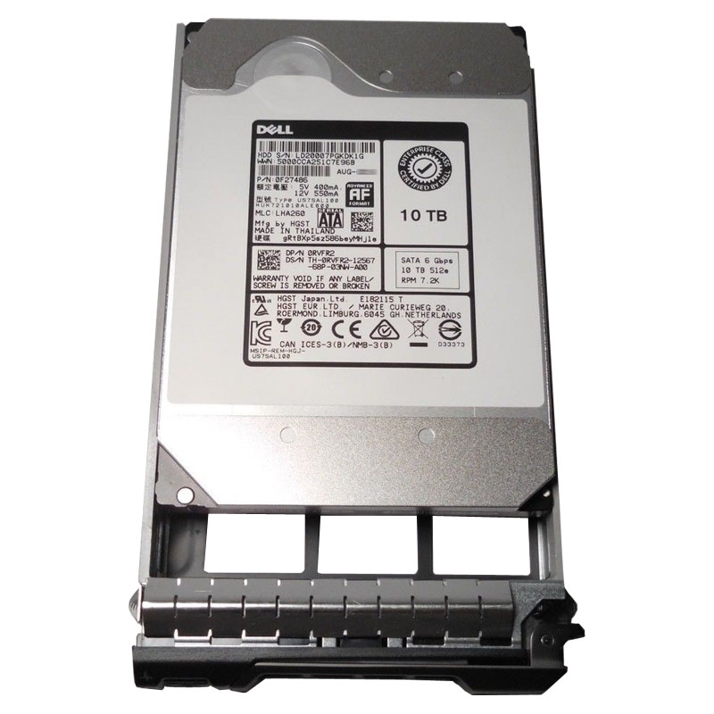 Dell 0RVFR2 - 10TB 7.2K SAS 12.0Gbps 3.5" 128MB Cache Hard Drive