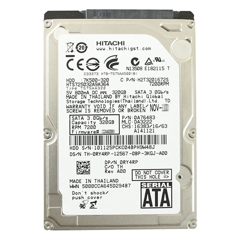 Dell 0RY4RP - 320GB 7.2K SATA 2.5" Hard Drive