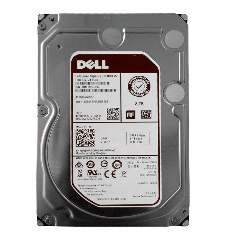 Dell 0T05HP - 8TB 7.2K SATA 6.0Gbps 3.5" 128MB Cache Hard Drive