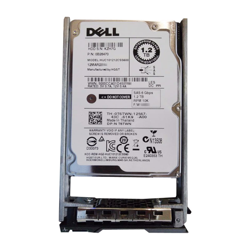 Dell 0T6TWN - 1.2TB 10K SAS 6.0Gbps 2.5" 64MB Cache Hard Drive
