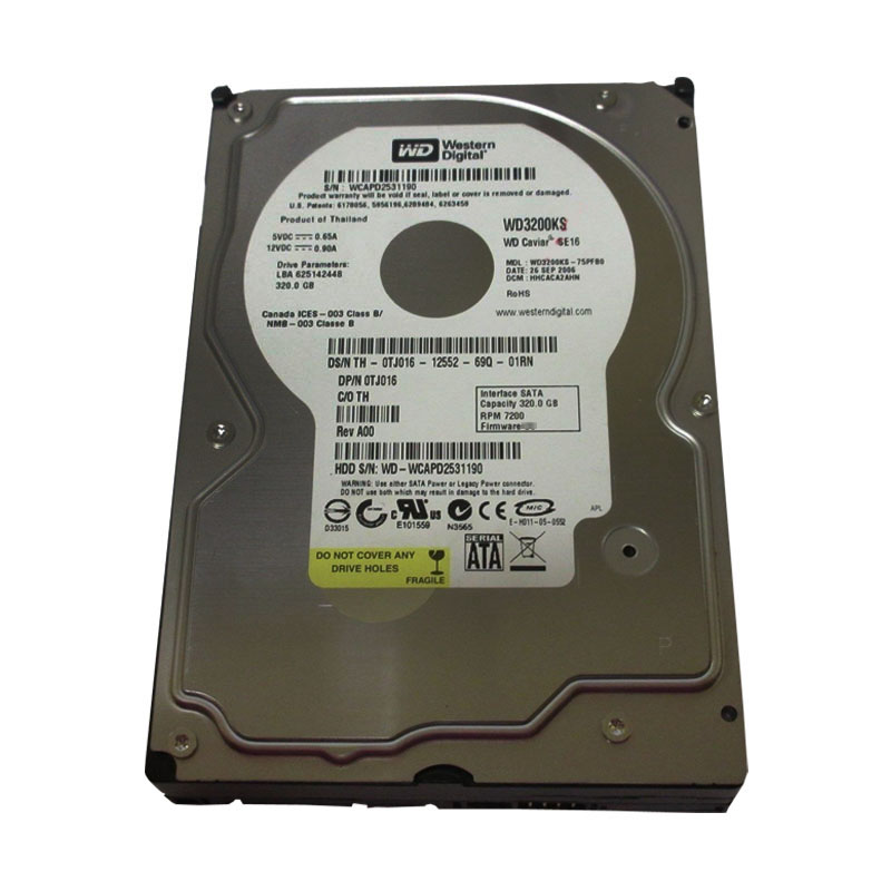 Dell 0TJ016 - 320GB 7.2K SATA 1.5Gbps 3.5" 16MB Cache Hard Drive