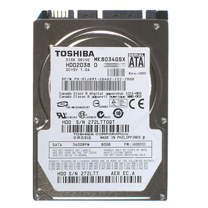 Dell 0TJ691 - 80GB 5.4K SATA 2.5" 8MB Cache Hard Drive