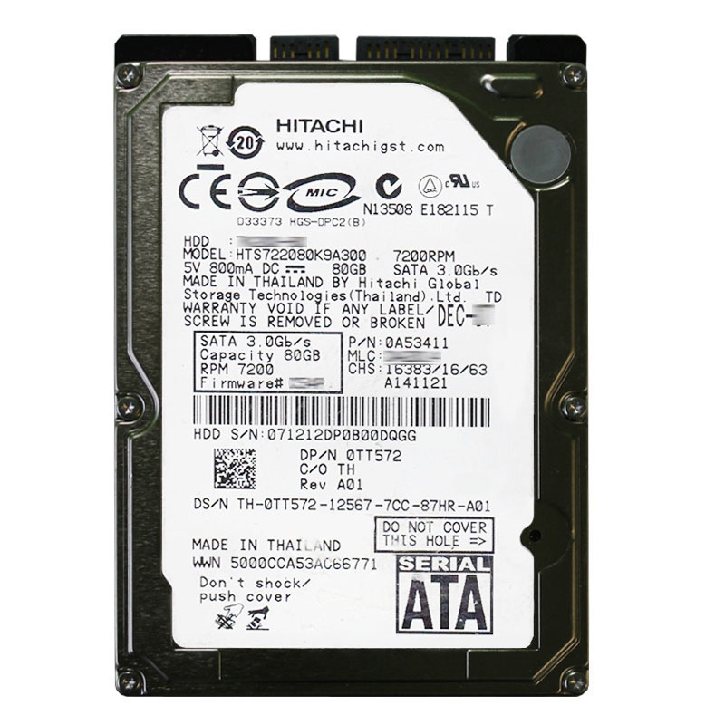 Dell 0TT572 - 80GB 7.2K SATA 2.5" 16MB Cache Hard Drive