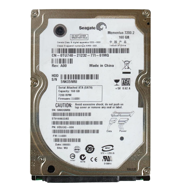 Dell 0TU740 - 160GB 7.2K SATA 2.5" Hard Drive