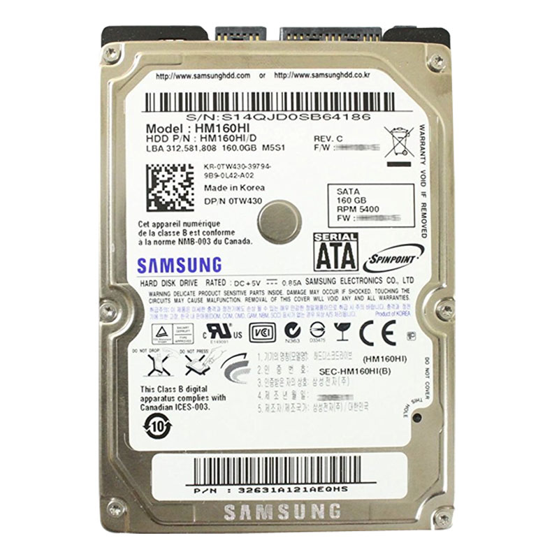 Dell 0TW430 - 160GB 5.4K SATA 2.5" Hard Drive