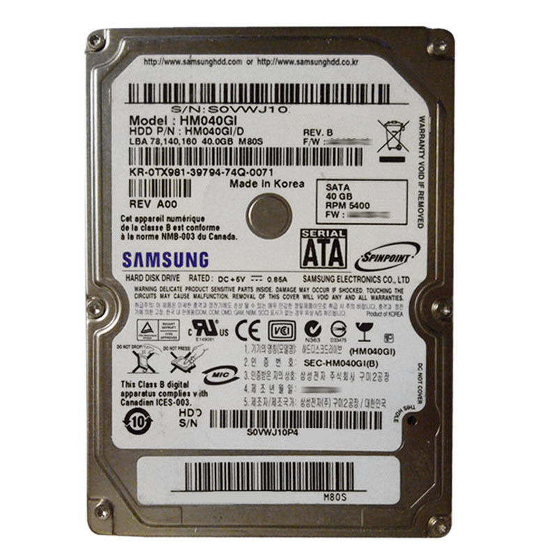 Dell 0TX981 - 40GB 5.4K SATA 2.5" Hard Drive