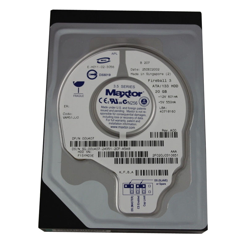 Dell 0U407 - 20GB 5400RPM 3.5Inch IDE Hard Drive