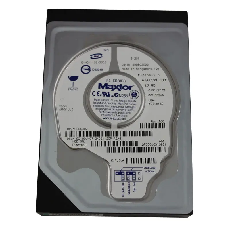 0U407.jpg Dell 0U407 - 20GB 5400RPM 3.5Inch IDE Hard Drive - Image 1