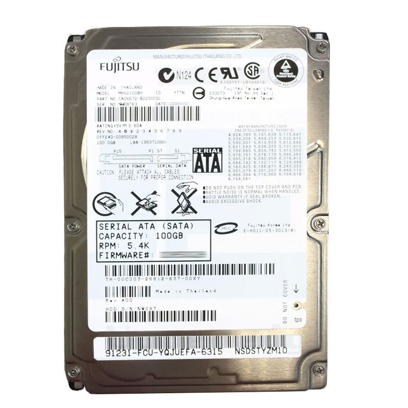 Dell 0UC003 - 100GB 5.4K SATA 2.5" Hard Drive