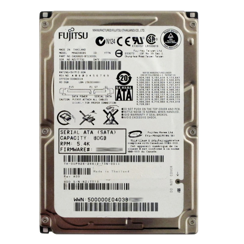 Dell 0UP928 - 80GB 5.4K SATA 2.5" 8MB Cache Hard Drive
