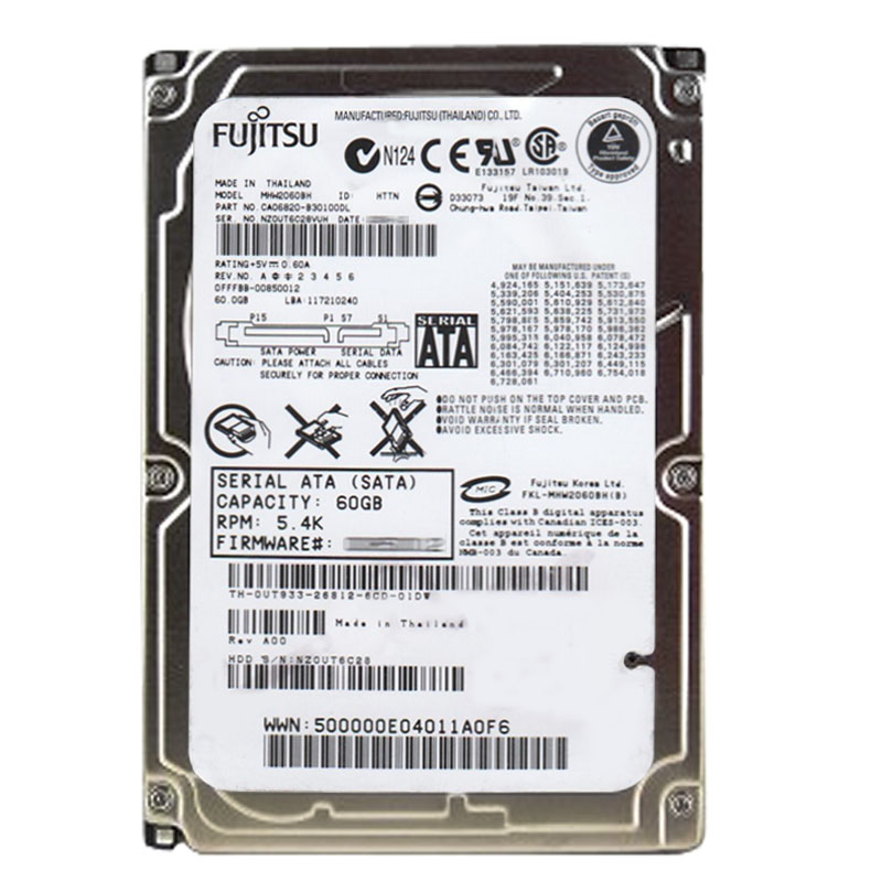 Dell 0UT933 - 60GB 5.4K SATA 1.5Gbps 2.5" Hard Drive