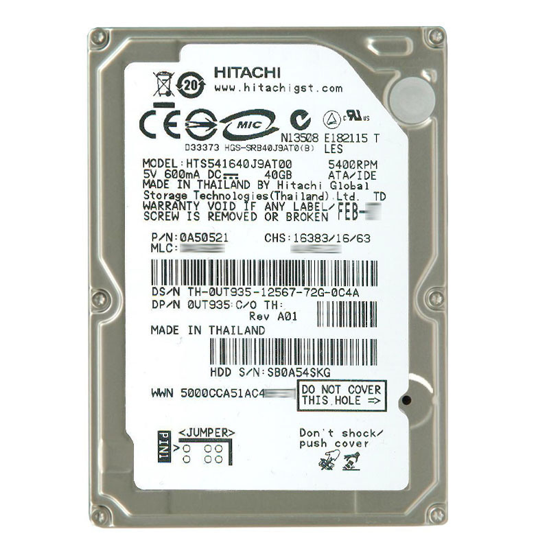 Dell 0UT935 - 40GB 5.4K ATA 2.5" Hard Drive