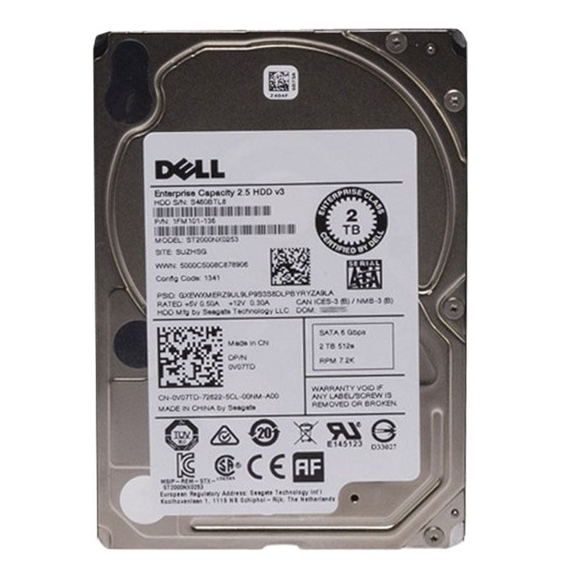 Dell 0V07TD - 2TB 7.2K SATA 6.0Gbps 2.5" Hard Drive