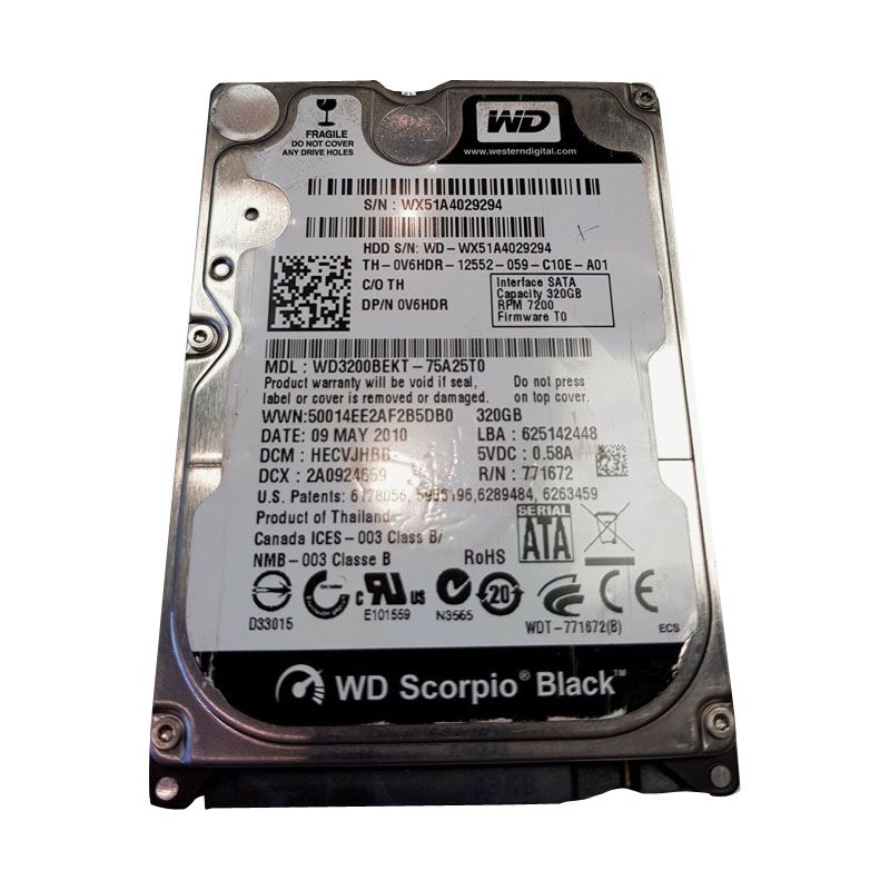 Dell 0V6HDR - 320GB 7.2K SATA 2.5" Hard Drive