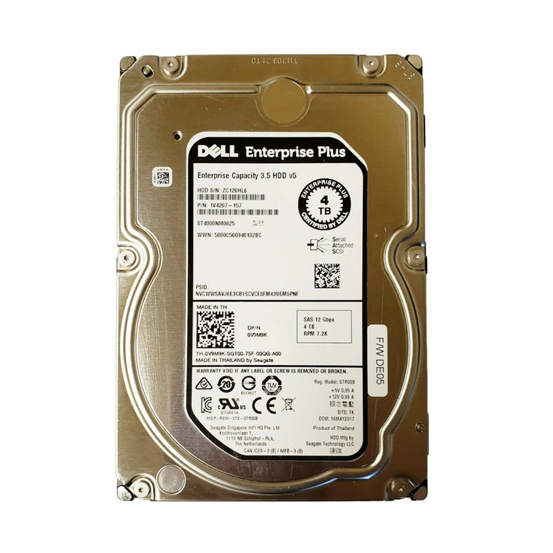 Dell 0V9M9K - 4TB 7.2K SAS 3.5" Hard Drive