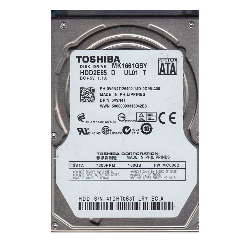 0V9N4T Dell - 160GB 7.2K SATA 2.5" Hard Drive