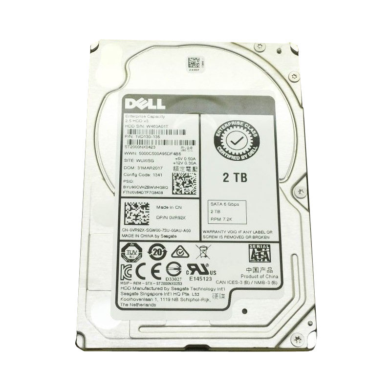 0VR92X Dell - 2TB 7.2K SATA 6.0Gbps 2.5" Hard Drive