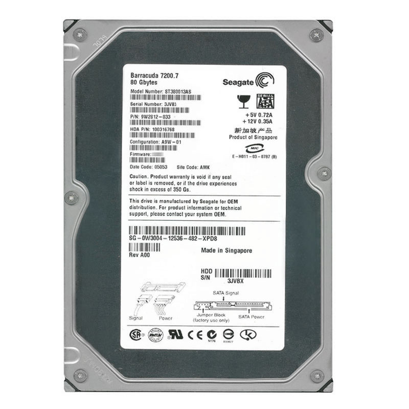 Dell 0W3004 - 80GB 7.2K SATA 3.5" 8MB Cache Hard Drive