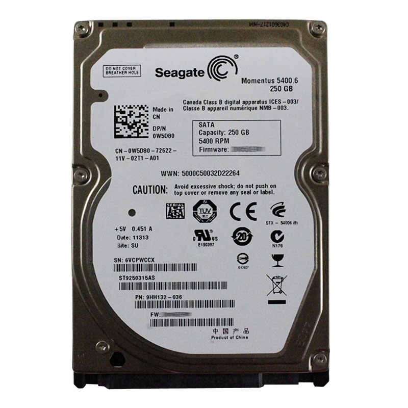 Dell 0W5D80 - 250GB 5.4K SATA 2.5" Hard Drive