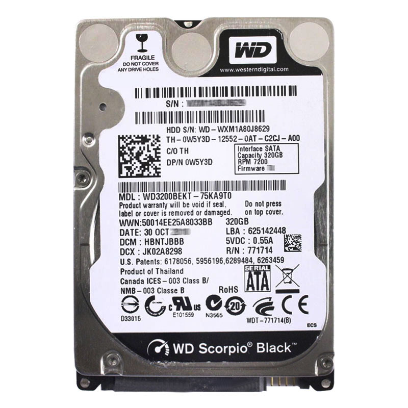Dell 0W5Y3D - 320GB 7.2K SATA 2.5" Hard Drive