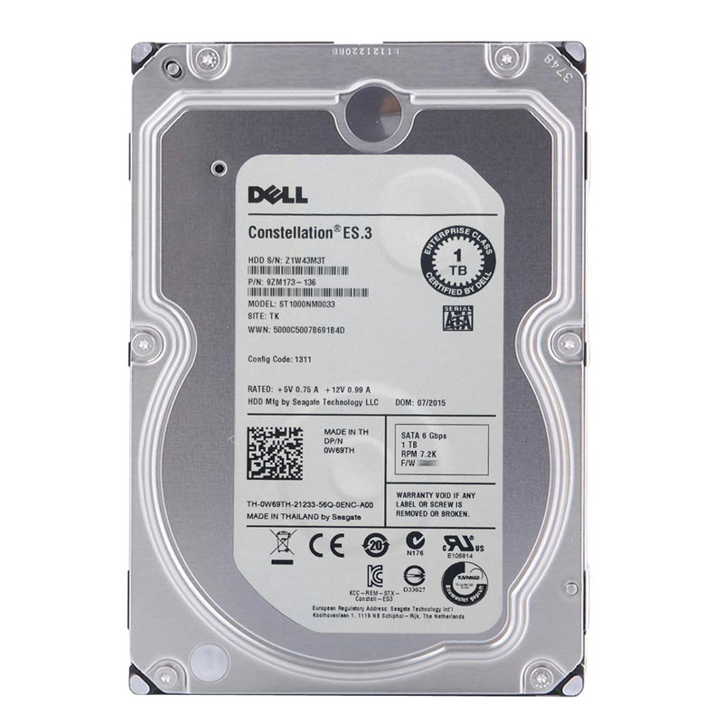 Dell 0W69TH - 1TB 7.2K SATA 6.0Gbps 3.5" Hard Drive
