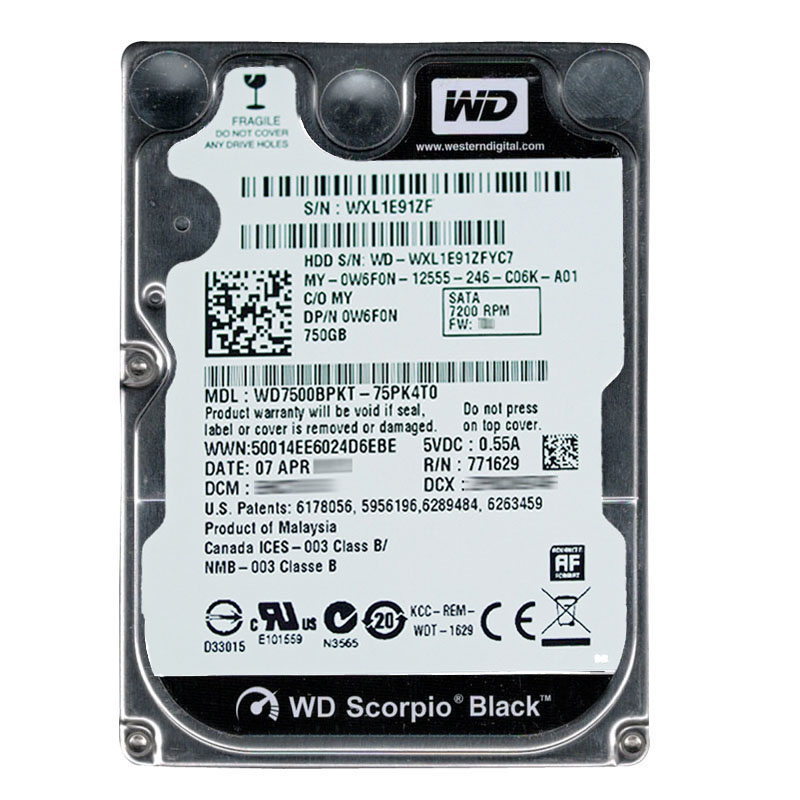 Dell 0W6F0N - 750GB 7.2K SATA 2.5" Hard Drive