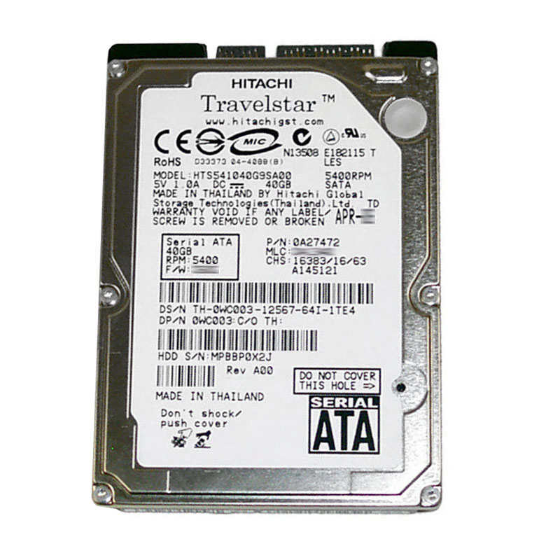 Dell 0WC003 - 40GB 5.4K SATA 2.5" Hard Drive