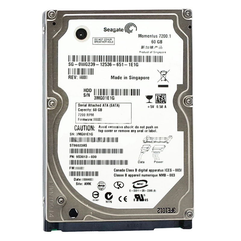 Dell 0WG239 - 60GB 7.2K SATA 2.5" 8MB Cache Hard Drive