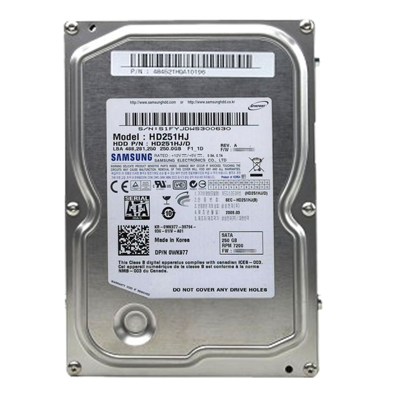 Dell 0WK977 - 250GB 7.2K SATA 3.5" 8MB Cache Hard Drive