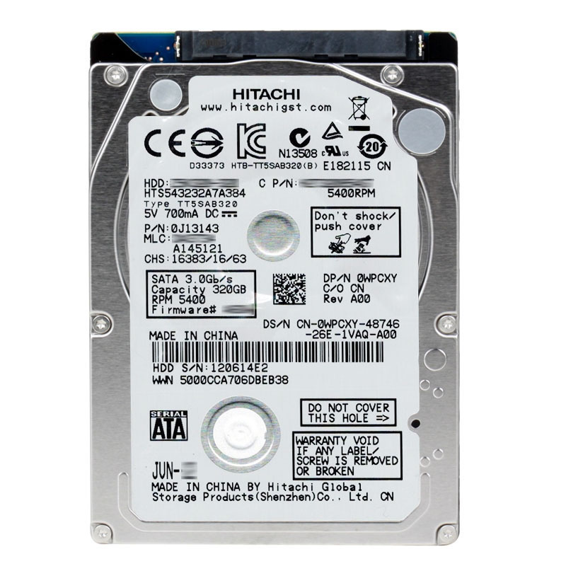 Dell 0WPCXY - 320GB 5.4K SATA 2.5" Hard Drive