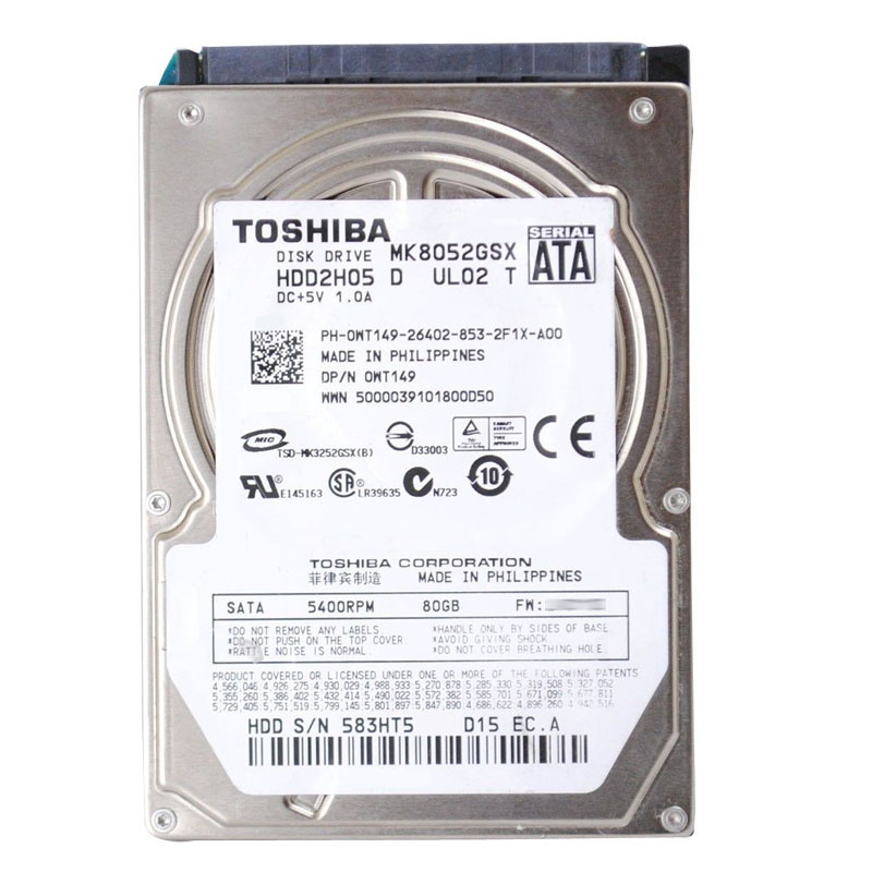 Dell 0WT149 - 80GB 5.4K SATA 2.5" Hard Drive