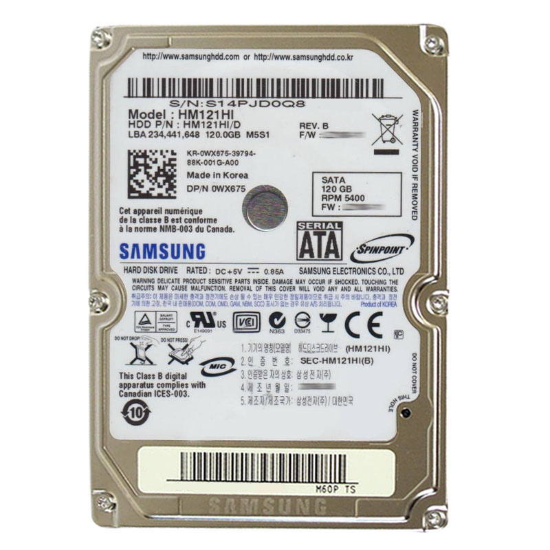Dell 0WX675 - 120GB 5.4K SATA 2.5" 8MB Cache Hard Drive