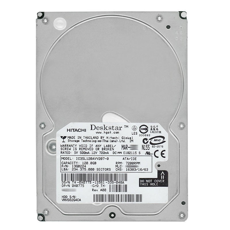 Dell 0X0775 - 120GB 7.2K IDE 3.5" Hard Drive