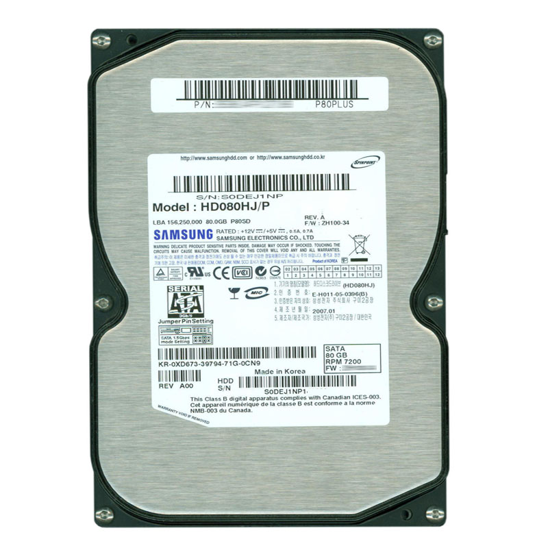 0XD673.jpg Dell 0XD673 - 80GB 7.2K SATA 3.5" 8MB Cache Hard Drive - Image 1