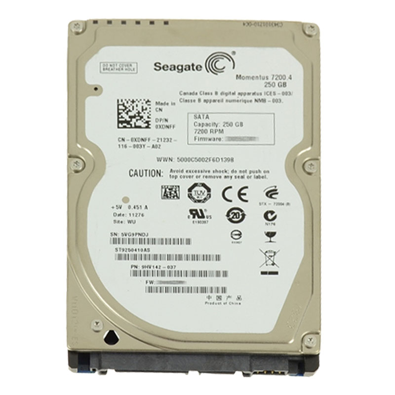 Dell 0XDNFF - 250GB 7.2K SATA 3.0Gbps 2.5" Hard Drive