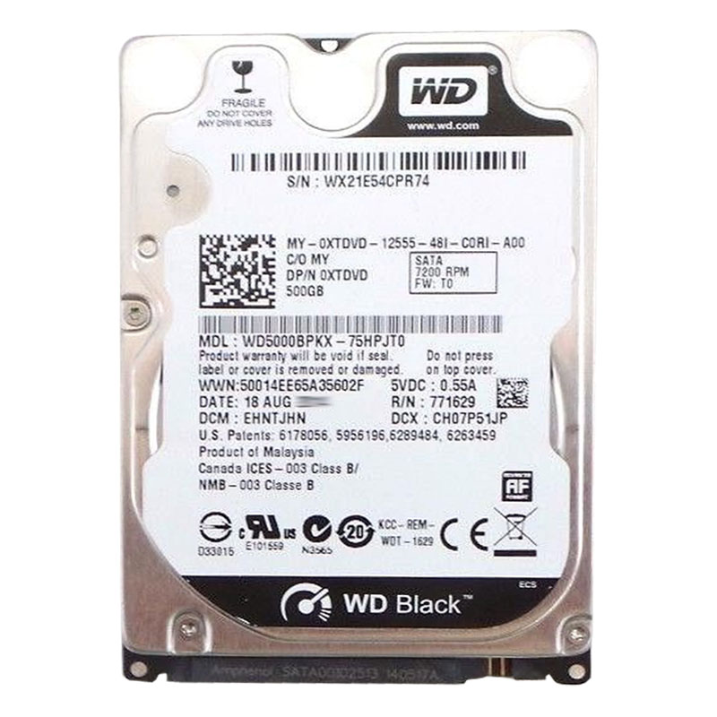 Dell 0XTDVD - 500GB 7.2K SATA 2.5" Hard Drive