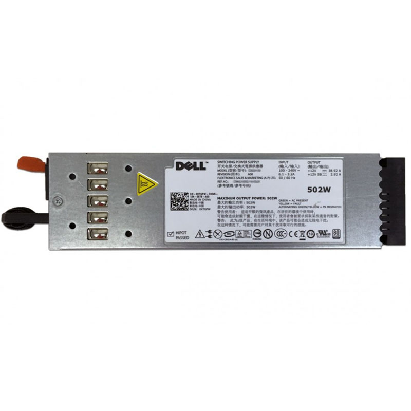 0XTGFW.jpg Dell 0XTGFW - 502W Power Supply For PowerEdge R610 - Image 1