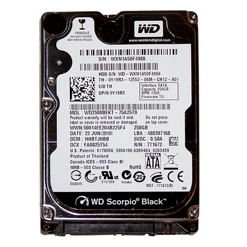 Dell 0Y19R3 - 250GB 7.2K SATA 2.5" 16MB Cache Hard Drive