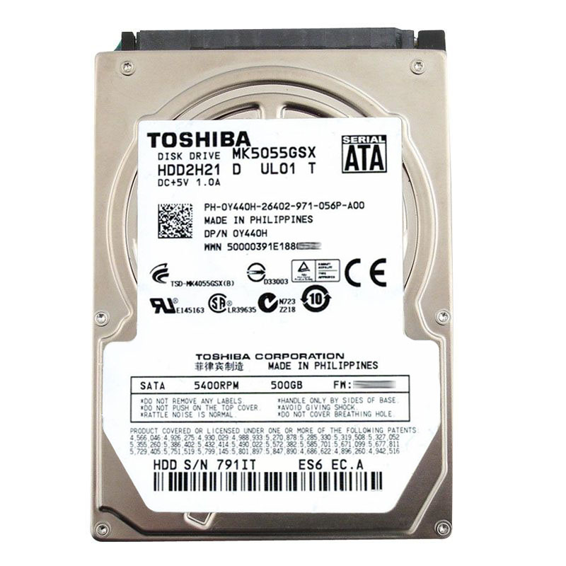 Dell 0Y440H - 500GB 5.4K SATA 2.5" Hard Drive